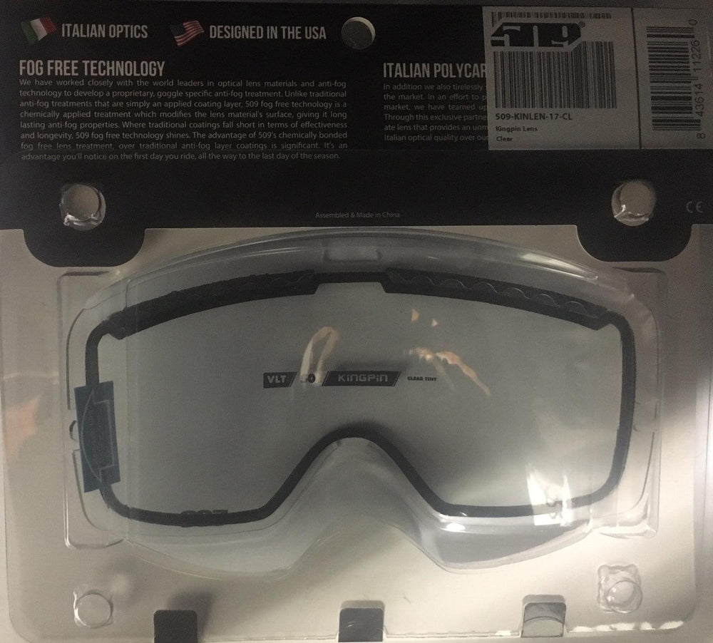 509 Kingpin Lens - Clear Tint -  - Goggles, Lenses & Goggle Accessories - Specialty Motorsports - ATV, Snowbikes & Motorcycle Parts and Accessories